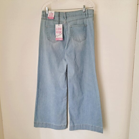 YMI Low Rise Juniors Jeans Wide-Leg Size 5/27 Light Blue Color NWT - Picture 2 of 11